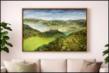 Floating frame for Fragrant Hills - Landscape painting by Vinay Sane